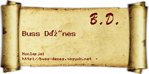 Buss Dénes névjegykártya